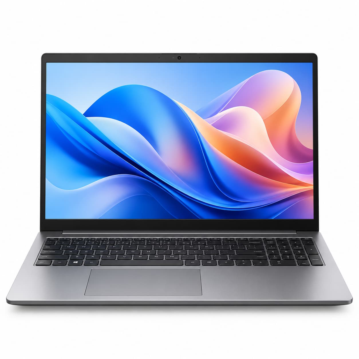 Modern Silver Laptop with Colorful Display laptop dell - الصورة 1